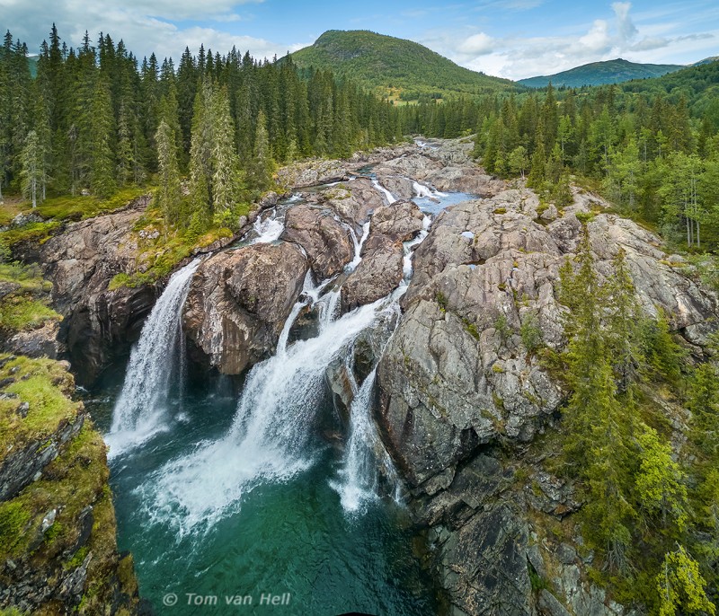 Rjukandefossen van boven